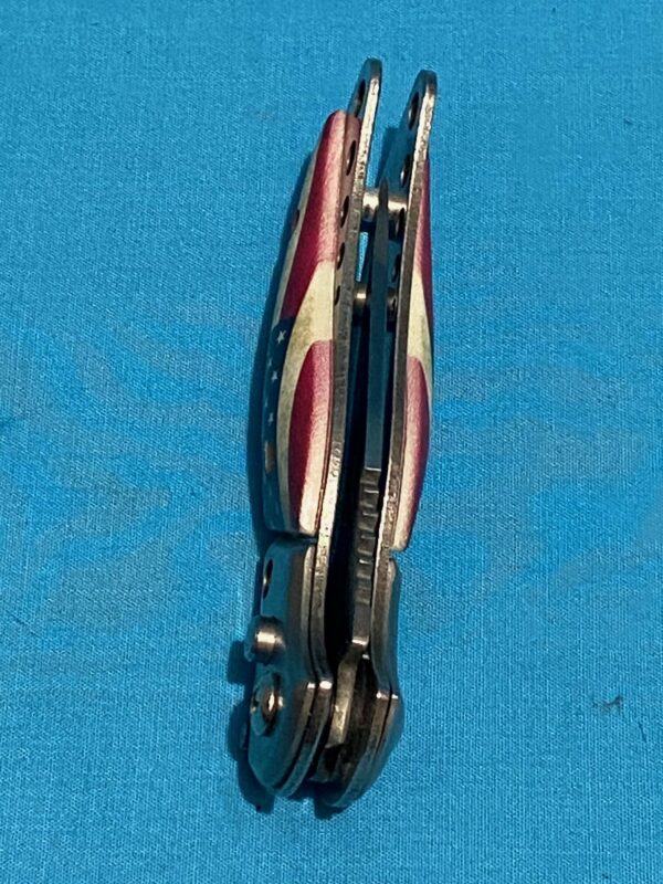USA Flag Assisted Open Knife - Vintage Looking - Image 4