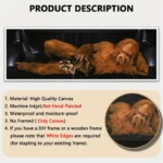 Bigfoot with Raccoon - Unframed Canvas Print - 60" x 20"