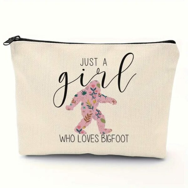 Sasquatch Just a Girl Who Love Bigfoot Cosmetic Purse or Handbag - Multi-Color Bigfoot Style