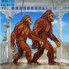 Sasquatch Couple SunCatcher Bigfoot Walking window decor 7 x 8