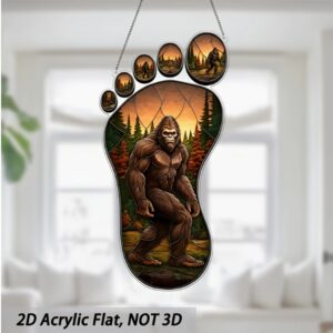 Sasquatch Footprint SunCatcher Bigfoot Staring at you 3.94"x7.87"