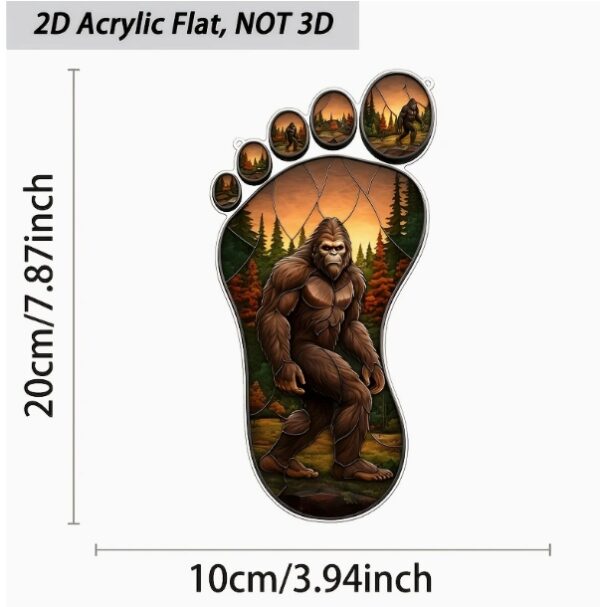 Sasquatch Footprint SunCatcher Bigfoot Staring at you 3.94"x7.87"