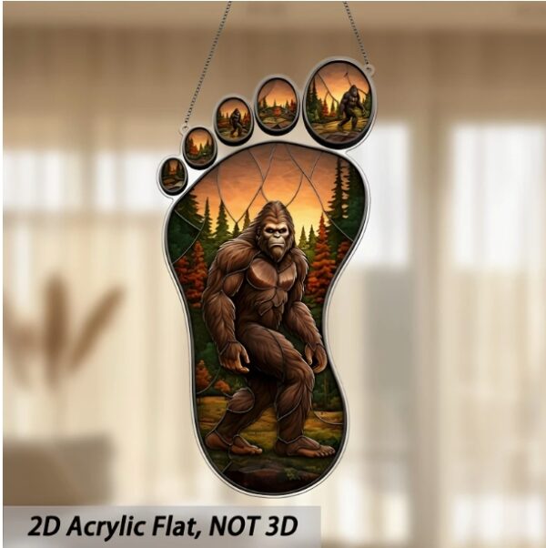 Sasquatch Footprint SunCatcher Bigfoot Staring at you 3.94"x7.87"