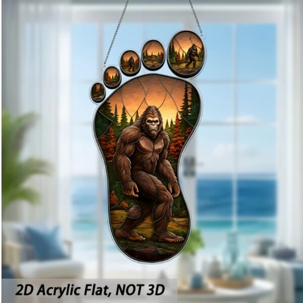 Sasquatch Footprint SunCatcher Bigfoot Staring at you 3.94"x7.87"