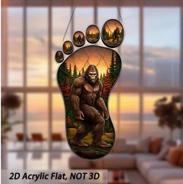 Sasquatch Footprint SunCatcher Bigfoot Staring at you 3.94"x7.87"