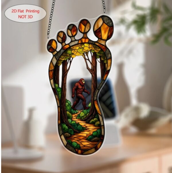 Sasquatch Footprint SunCatcher Bigfoot Walking 3.8" x 8"