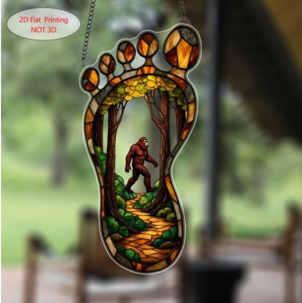 Sasquatch Footprint SunCatcher Bigfoot Walking 3.8" x 8"