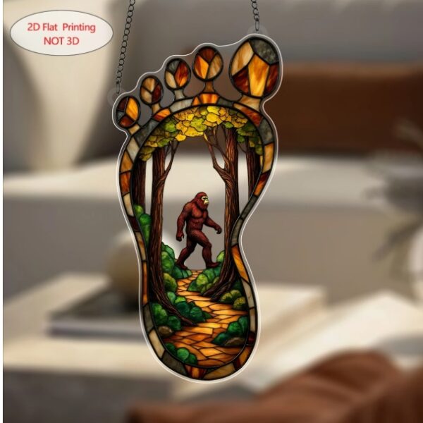 Sasquatch Footprint SunCatcher Bigfoot Walking 3.8" x 8"