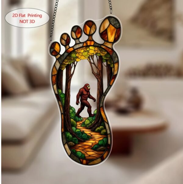 Sasquatch Footprint SunCatcher Bigfoot Walking 3.8" x 8"