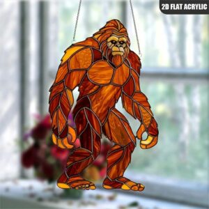 Bigfoot Acrylic Sun Catcher - Waterproof Animal Theme Hanging Window Decoration, Suitable for Home And Garden, Ideal for Rooms And Outdoor Use.