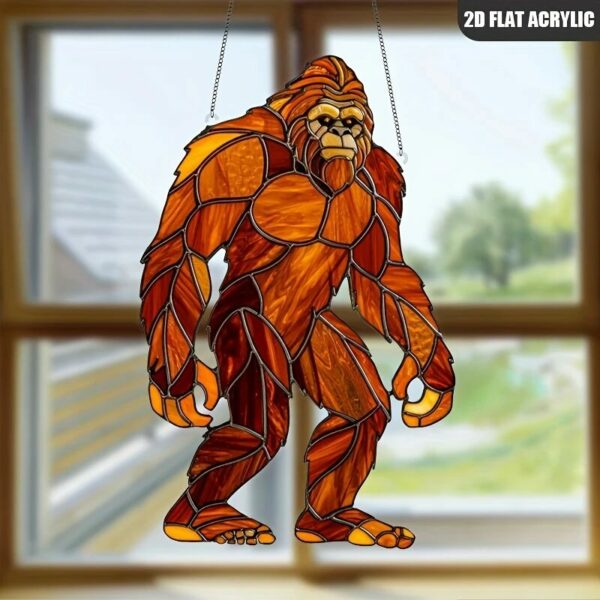 Bigfoot Acrylic Sun Catcher - Waterproof Animal Theme Hanging Window Decoration, Suitable for Home And Garden, Ideal for Rooms And Outdoor Use.