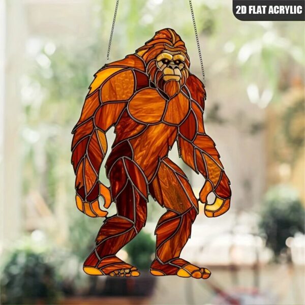 Bigfoot Acrylic Sun Catcher - Waterproof Animal Theme Hanging Window Decoration, Suitable for Home And Garden, Ideal for Rooms And Outdoor Use.