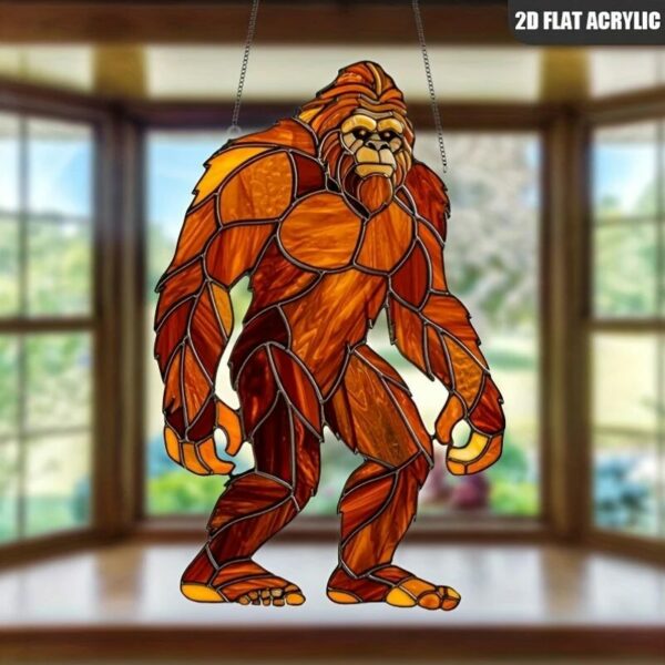 Bigfoot Acrylic Sun Catcher - Waterproof Animal Theme Hanging Window Decoration, Suitable for Home And Garden, Ideal for Rooms And Outdoor Use.