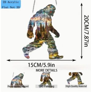 Bigfoot, Suncatcher (5.9inx7.87in) tinted window hanging, Men's gift, holiday decoration, Women's gift, birthday gift, spring decoration, wall decoration, home decoration, couple gift, suncatchers