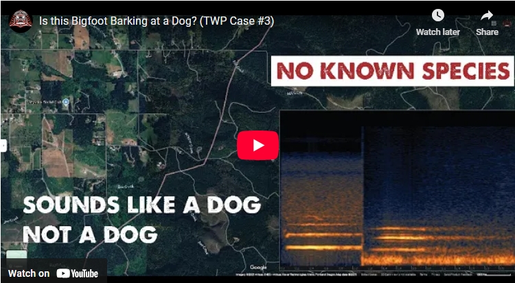 In our 3rd Bigfoot encounter & recording submitted to the Whoop Project, a vocalization recorded on a private property in Colton Oregon "sounds like" a dog, but matched up with a surprising source. (See near the end)