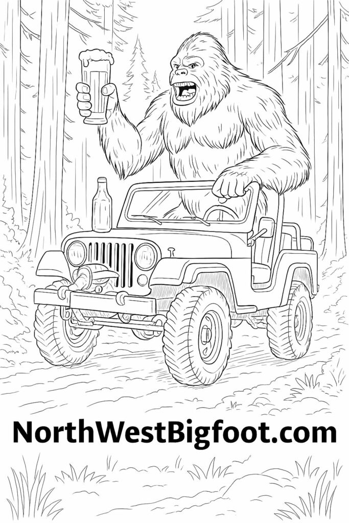 Bigfoot Coloring Book Volume 2 is a fun and engaging collection of 20 pages designed for Bigfoot enthusiasts and coloring fans alike!