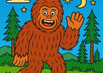 Step into the mysterious forests of the Pacific Northwest, where legends roam and adventure awaits! This collection of Bigfoot-themed coloring pages brings the elusive creature to life, showcasing moments of curiosity, family, play, and exploration.