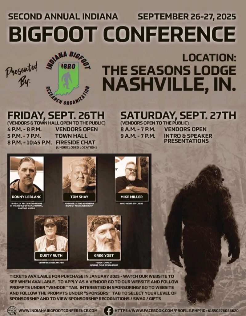 2nd Annual Indiana Bigfoot Conference – September 26–27, 2025