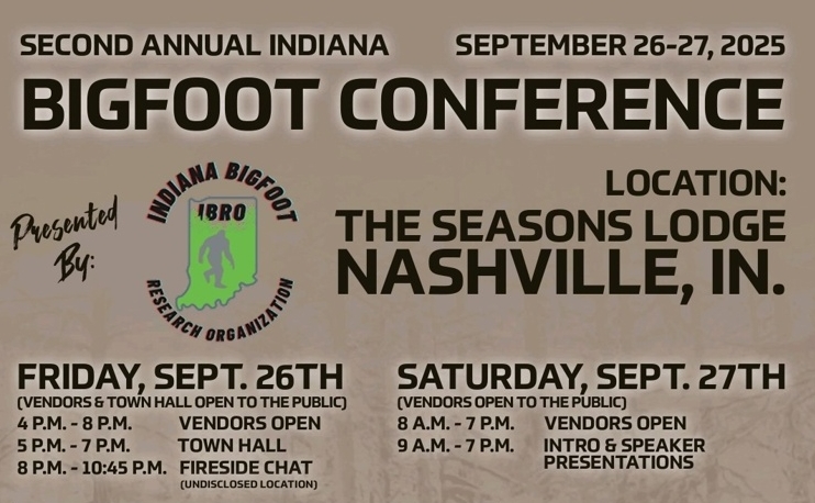 2nd Annual Indiana Bigfoot Conference – September 26–27, 2025