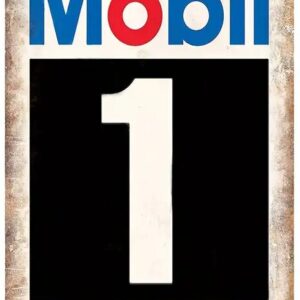 Mobil 1 Racing Motor Oil Vintage Looking Advertising Sign