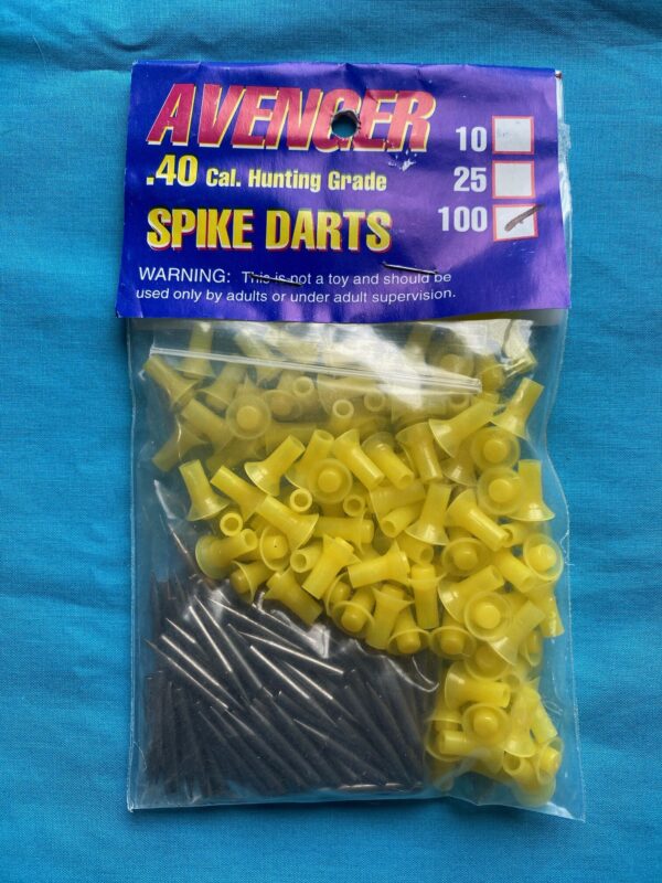 100 pack - .40 cal Spike Blowgun Hunting Darts - Yellow