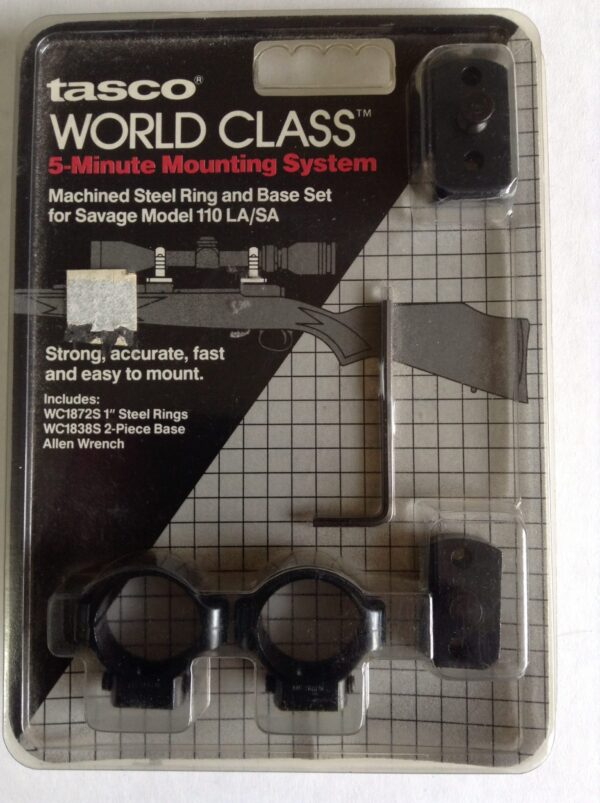 Tasco World Class Steel Ring & Base Set - Savage Model 110 LA/SA - WC1838/72D