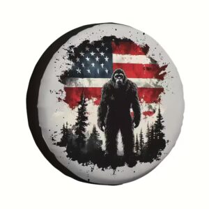 Patriotic American Flag Spare Tire Cover - 100% Polyester, Durable & Weather-Resistant, Ideal for Travel & Outdoor Use, Travel Essentials|Patriotic Design|Durable Tire Cover, Tire Decor