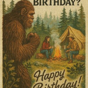 Bigfoot Birthday eCards - Camping in the Woods #2