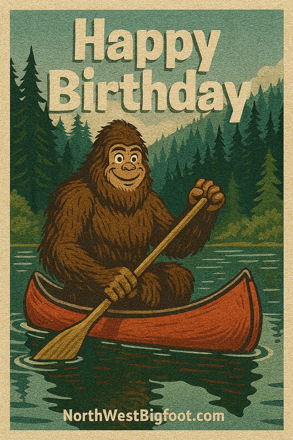 Bigfoot Birthday eCards - Canoe #1