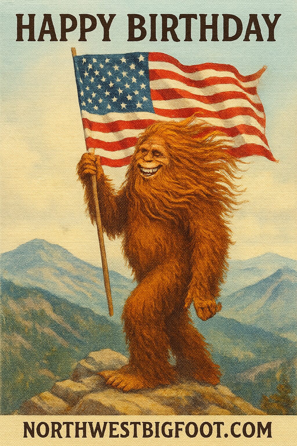 Bigfoot Birthday - USA Flag 2