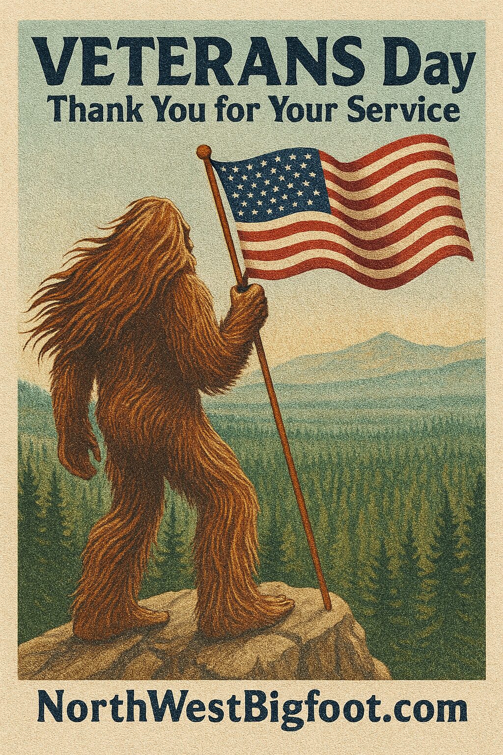 Bigfoot Veterans Day - USA Flag 3