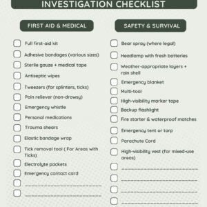 Full Field Bigfoot Investigation Checklist